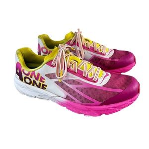Hoka One One Tracer Women's Running Walking Shoes Pink White Yellow